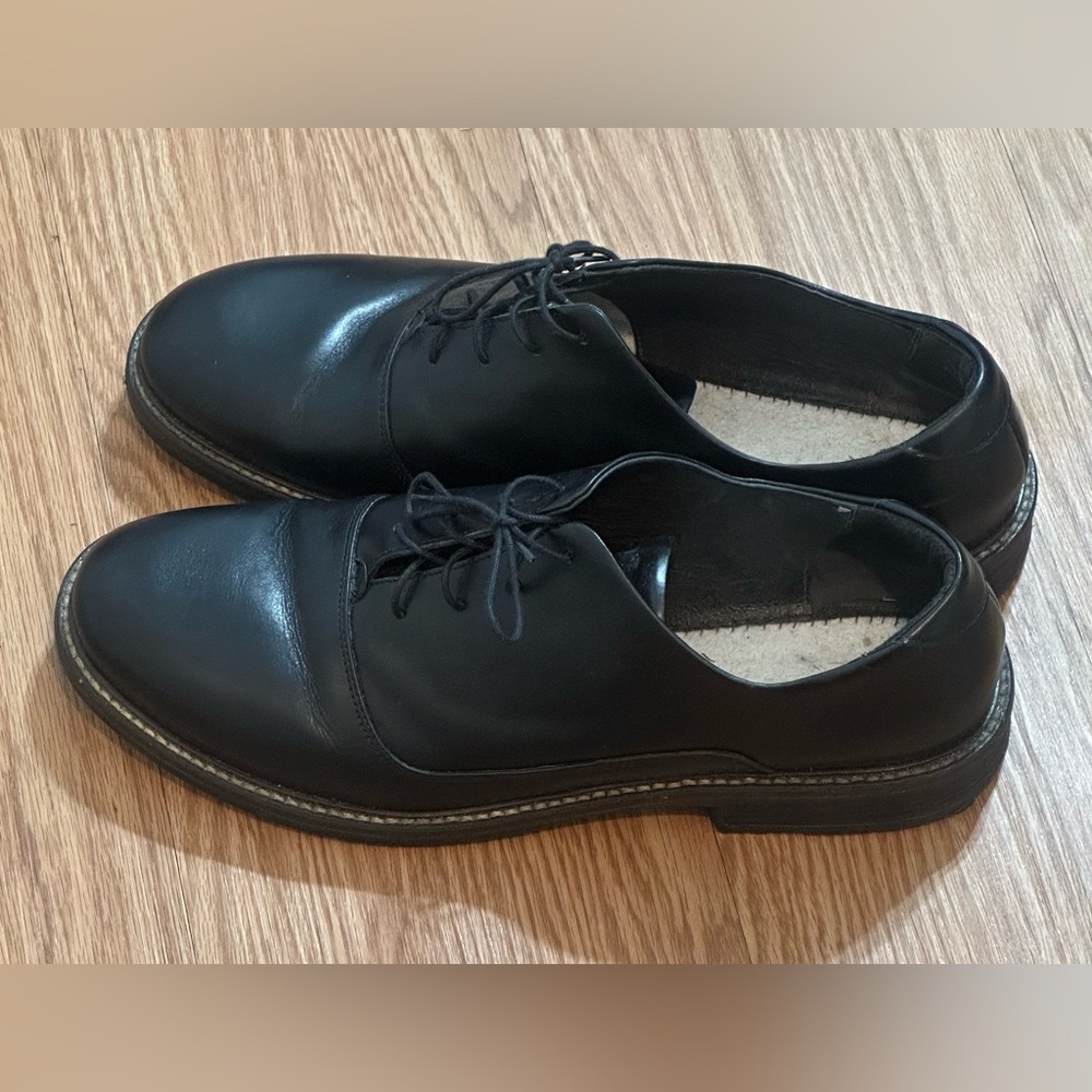 Naot Men’s 12 Black Leather Lace Up Oxford Shoes 44 Professional Office